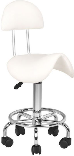 Natural Care Professional 6001 Wheeled Stool with Backrest White