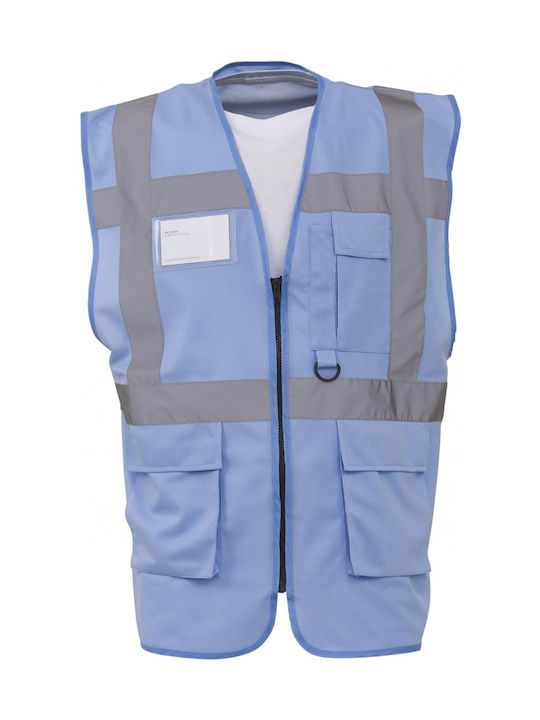 Vest with reflective tapes Yoko HVW801 Sky Blue