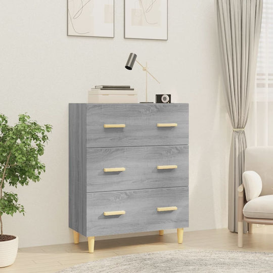 Wooden Bedroom Chest of Drawers with 3 Drawers 70x34x90cm