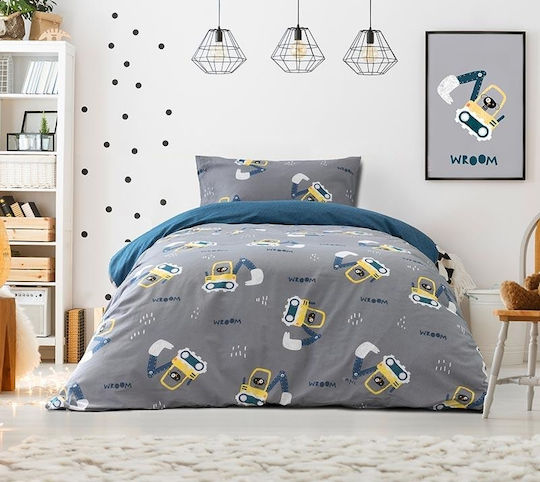 Kocoon Kids Duvet Single Wroom Wroom Gray 170x250cm Kocoon Kids Duvet Single Wroom Wroom Gray 170x250cm
