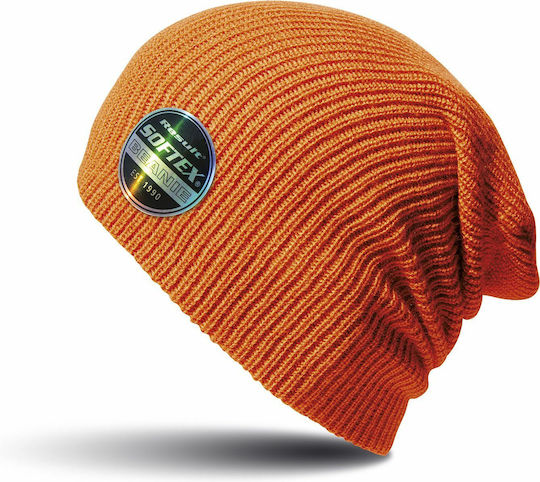 Ribbed Beanie Cap Orange