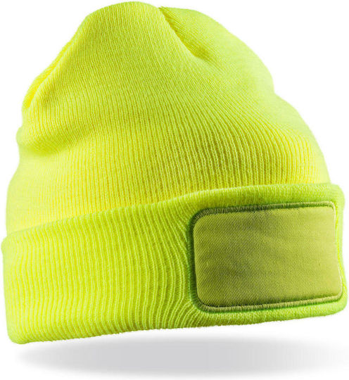 Knitted Beanie Cap Fluorescent Yellow