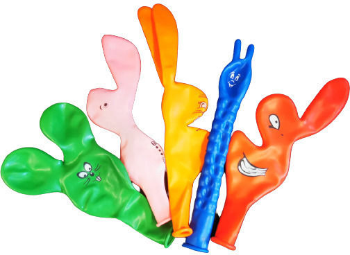 Set of 5 Balloons Latex Multicolor Jumbo Animals 90cm