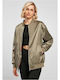 Urban Classics Women's Short Bomber Jacket for Winter Khaki