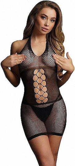 Le Désir Sexy Peek A Boo Fischnetzkleid Schwarz