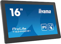 Iiyama Prolite T1624MSC-B1 IPS Touch Φορητό Monitor 15.6" FHD 1920x1080 με Χρόνο Απόκρισης 25ms GTG