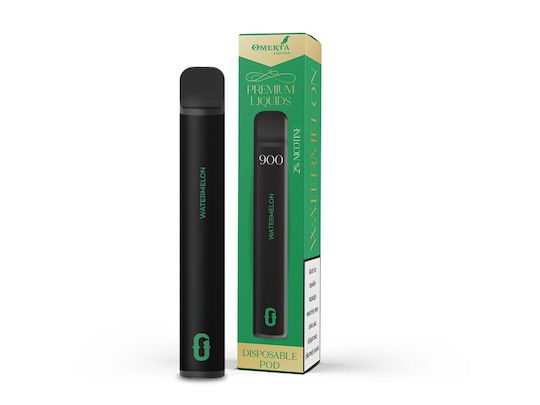 Omerta Țigară Electronică De Unică Folosință 900 Inhalări Pepene Verde 2ml 20mg Negru