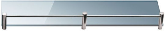 Karag Mensole Επιτοίχια Ραφιέρα Μπάνιου Γυάλινη 50x11x4cm Ασημί