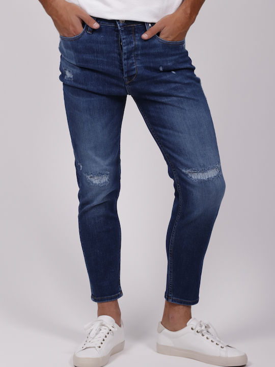 New Denim Pantaloni Blugi pentru Bărbați Elastic Albastru