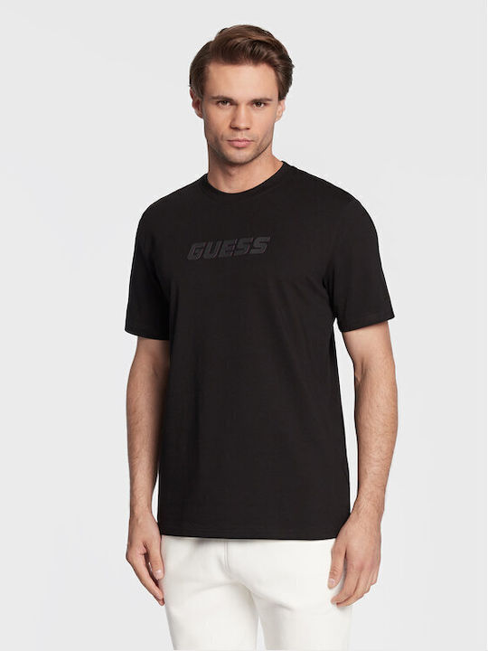 Guess Lake Ανδρικό T-shirt Μαύρο με Στάμπα