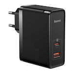 Baseus Charger with USB-A Port and USB-C Port and Cable USB-C - USB-C 100W Power Delivery / Quick Charge 4+ Blacks (GaN5 Pro)