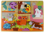 Holz Kinder Steckpuzzle Κατοικίδια für 1+ Jahre 7pcs Tooky Toys