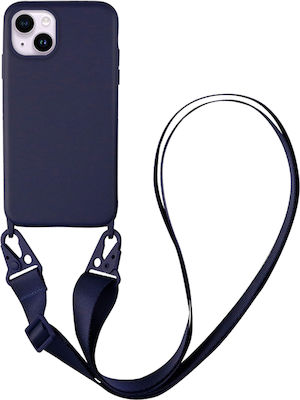 Sonique Carryhang Liquid Strap Back Cover Σιλικόνης με Λουράκι Μπλε Σκούρο (iPhone 14)