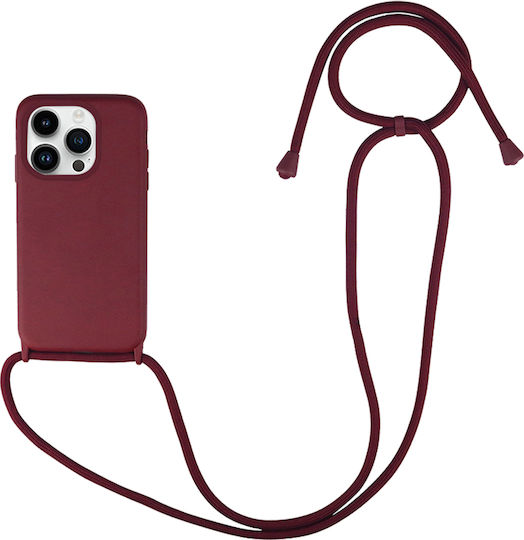 Sonique CarryHang Back Cover Silicon 0.5mm cu Curea Burgundy (iPhone 14 Pro)