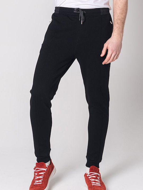John Frank Sweatpants with Elastic Black
