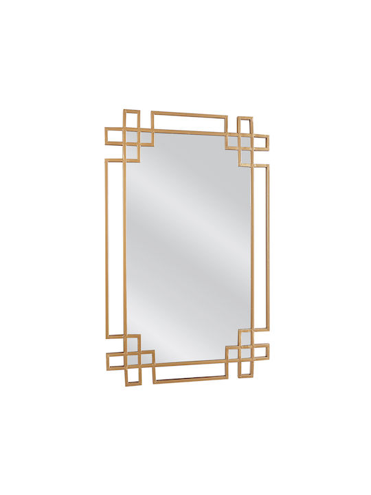ArteLibre Belen Καθρέπτης Τοίχου με Χρυσό Μεταλλικό Πλαίσιο 80x50cm