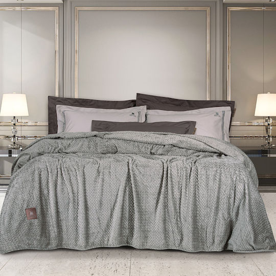 Greenwich Polo Club 2496 Single Fleece Blanket 160x220cm Gray