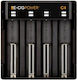 E-Cig Power E-Cig Power C4 USB Φορτιστής 4 Μπαταριών Li-ion Μεγέθους 18650/16340