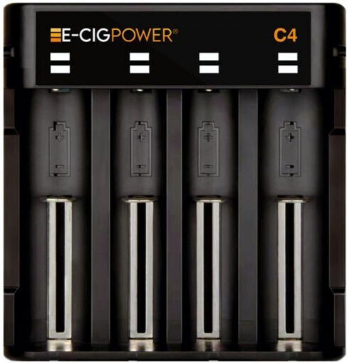 E-Cig Power E-Cig Power C4 USB Φορτιστής 4 Μπαταριών Li-ion Μεγέθους 18650/16340