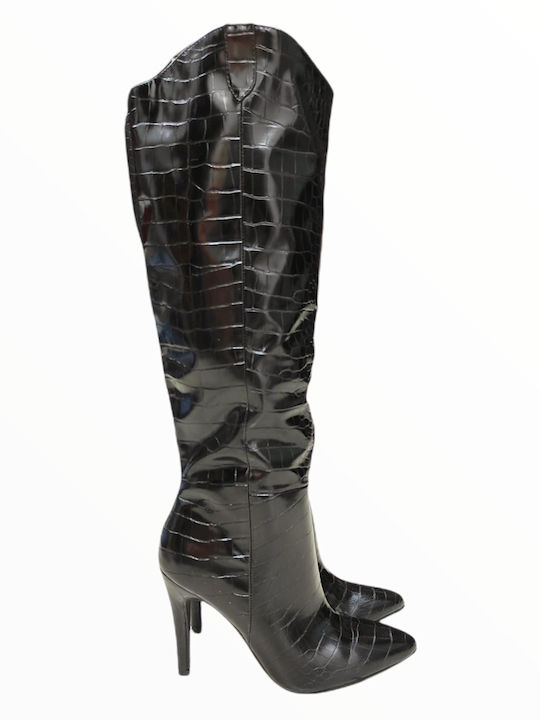 BLACK CROCODILE BOOT