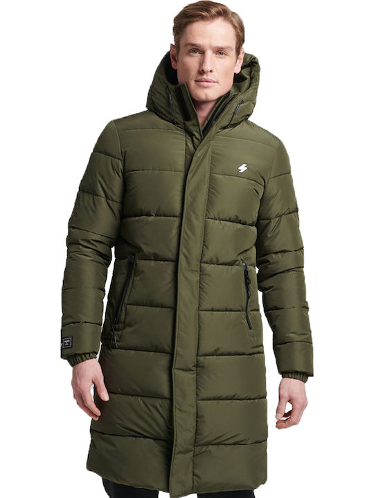 Longline Winter Jacket Puffer Dark Moss