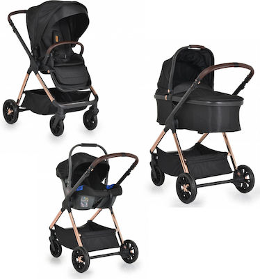 Cangaroo Empire 3 in 1 Verstellbar 3 in 1 Baby Kinderwagen Geeignet für Neugeborene Schwarz 12.75kg 109543