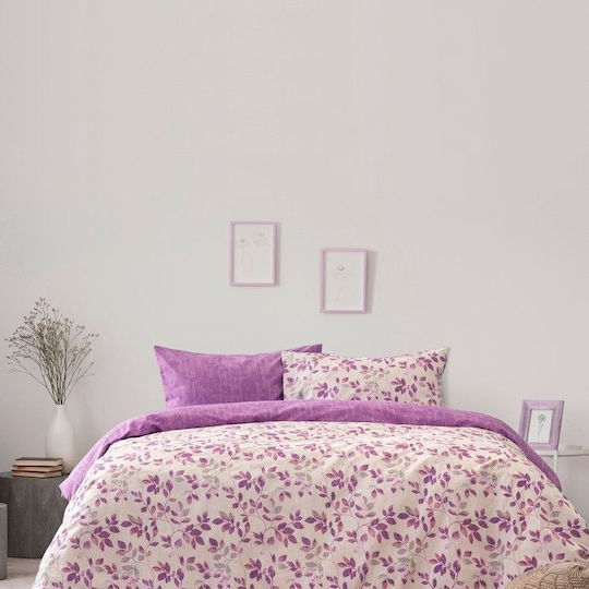 Kocoon Duvet Cover Set Single with Pillowcase 165x245 Fall Lilac