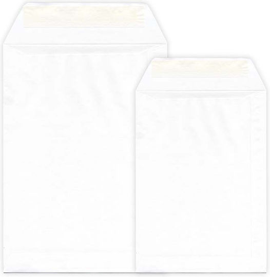 Salko Paper Set de plicuri Tip Sac cu Autocolant 500buc 16.5x22.5cm în Alb Culoare