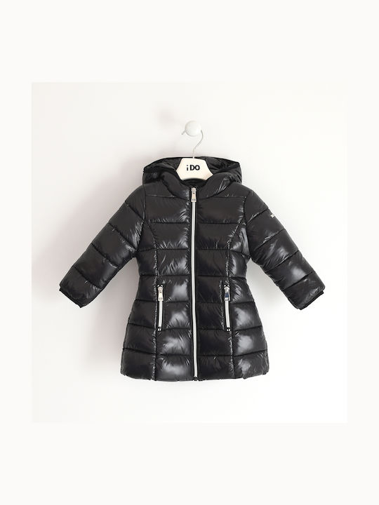 Kids' Casual Jacket Long with Hood Black