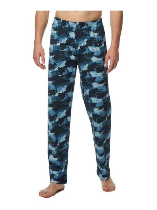 Minerva De iarnă Pantaloni de pijama de bărbați Din bumbac Blue Camo