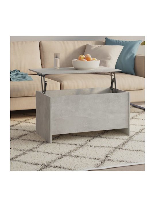 Rectangular Central Coffee Table Wooden Gray Co...