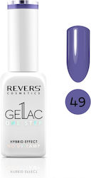Revers Cosmetics Gel Lac One Step Gloss Βερνίκι Νυχιών Μακράς Διαρκείας Μπλε 49 10ml