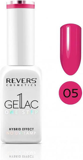 Revers Cosmetics Gel Lac One Step Glossy Βερνίκι Νυχιών Μακράς Διαρκείας Φούξια 05 10ml