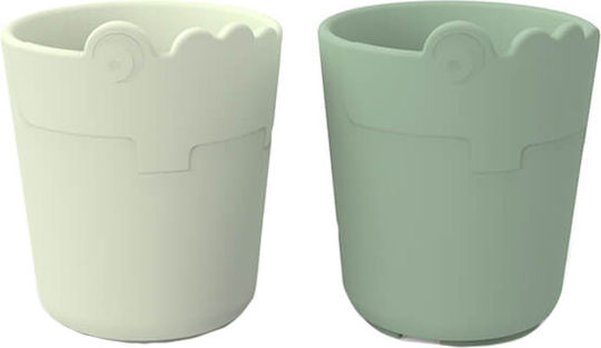 Done by Deer Baby Cups Croco made of Plastic Green 2pcs 100ml