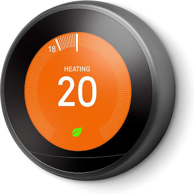 Google Nest Learning Digital Thermostat Raum Intelligent mit Touchscreen und WLAN Schwarz