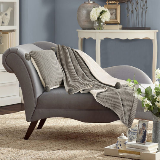 Liolios Home Gilda Одеяло Кадифе За Канапе 130x170см Сиво
