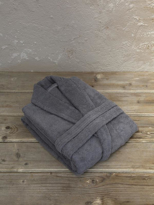 Nima Asana Hooded Bathrobe Dark Gray 450gr/m²