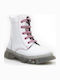 Anatomical Leather Kids Boots with Laces White