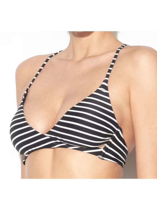 O'neill Triangle Bikini Top Black/White Striped
