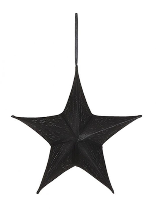 Hängender Weihnachtsbaumschmuck Stern Stoff Schwarz 40x40cm