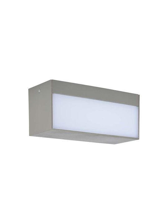 V-TAC Waterproof Wall-Mounted Outdoor Ceiling Light IP65 with Integrated LED Gray