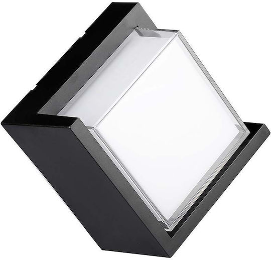 V-TAC Wall-Mounted Outdoor Ceiling Light LED IP65 12W with Warm White Light 16x16x10εκ.