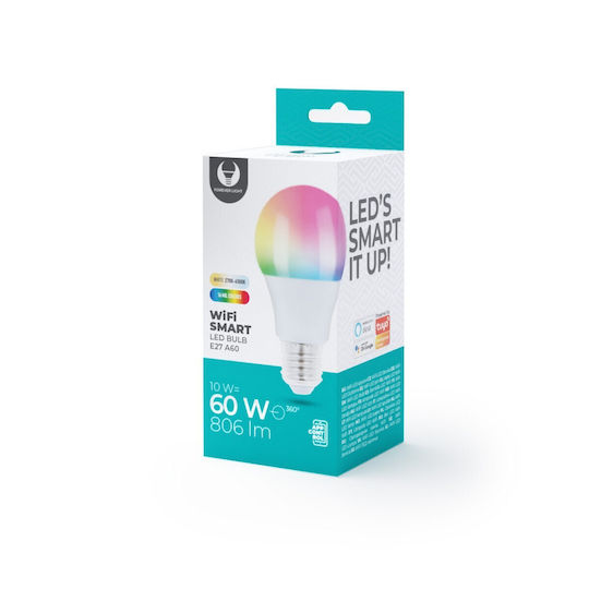 Forever Light Smart Λάμπα LED 10W για Ντουί E27 και Σχήμα A60 RGBW 806lm Dimmable