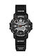Jaga Digital Men's Watch 50mm Chronograph Battery with Black Rubber Strap