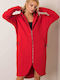 Rue Paris Women's Long Cardigan Red