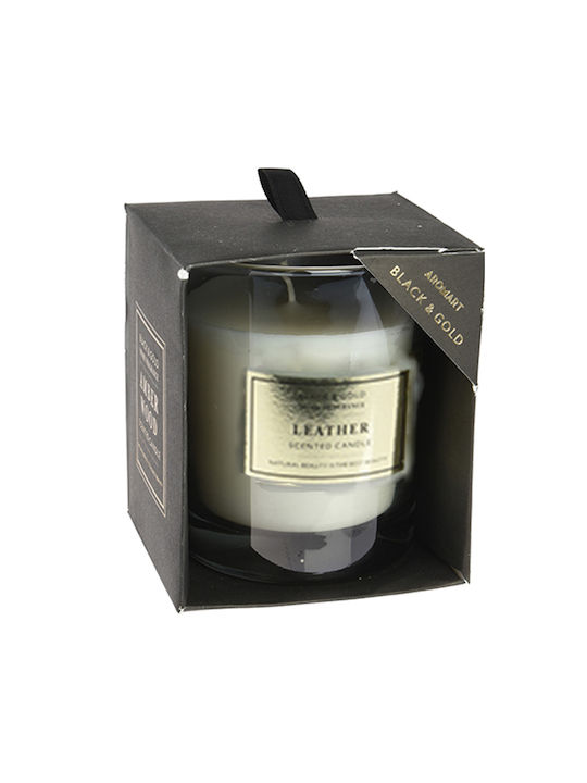 Zaros Christmas Glass Black Candle 10.5x9cm