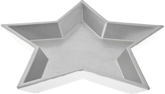 Iliadis Weihnachtlicher Salve Kunststoff Silber L3.7xB32xH32xD3.7cm.