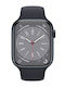 Apple Watch Series 8 Cellular Aluminium 45mm Αδιάβροχο με eSIM και Παλμογράφο (Midnight with Midnight Sport Band)