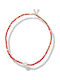 The Art of Beading Choker Aus Vergoldetem Stahl Mit Orangen Perlen