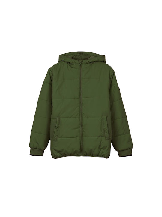 Tiffosi Kids Quilted Jacket short Hooded Green